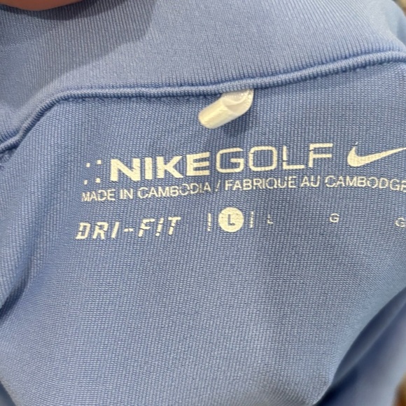 Nike Dri Fit Golf Striped Women’s Polo Collar Button Logo Sz Large - Picture 5 of 6